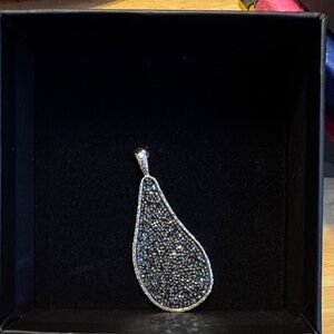 Swarovski Silver and Black Teardrop Necklace